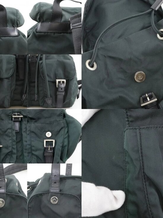 PRADA Backpack Daypack Green Nylon Women main image 6